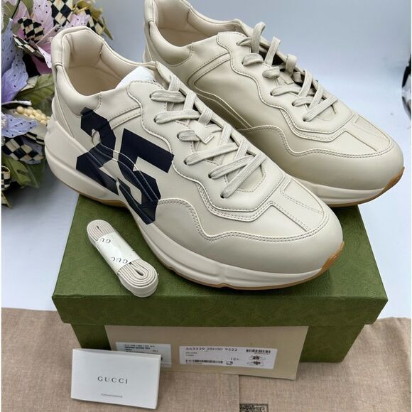 Men’s Gucci eschatology 1921 leather sneakers size 12.5 made in Italy - Picture 2 of 12